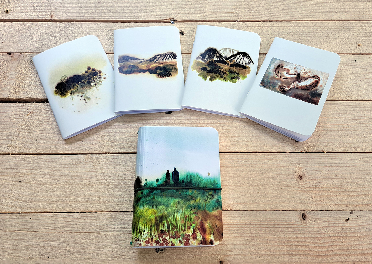 Ručně vázaný ART kreativní deník - Anna Mastníková - ISLAND - Krajina - A6